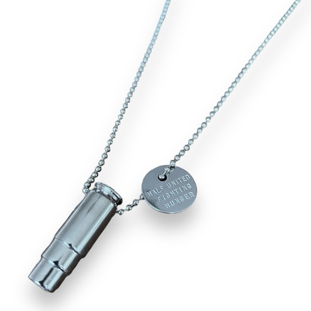 HALF UNITED Classic Fighting Hunger Necklace Silver Bullet Necklace